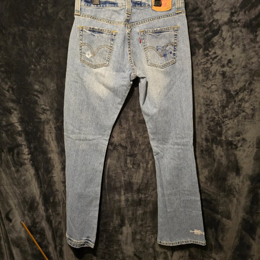 Levis Button Fly Distressed Slouch Bootcut Blue J… - image 2